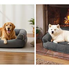 Cama Sofá para Perros Grandes y Medianos PetsCool L 105 x 65 cm Gris oscuro Lavable y Ortopédica