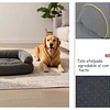 Cama Sofá para Perros Grandes y Medianos PetsCool L 105 x 65 cm Gris oscuro Lavable y Ortopédica