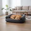 Cama Sofá para Perros Grandes y Medianos PetsCool L 105 x 65 cm Gris oscuro Lavable y Ortopédica