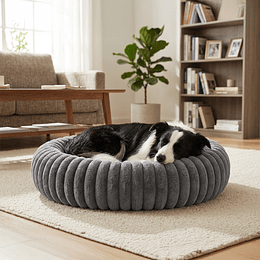 Cama Nido Donut Mascotas L PetsCool Gris 70 cm Antiansiedad Multimascota