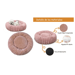 Cama Nido Donut Mascotas M PetsCool Rosa 60 cm Antiansiedad Perro Gato