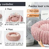 Cama Nido Donut Mascotas M PetsCool Rosa 60 cm Antiansiedad Perro Gato