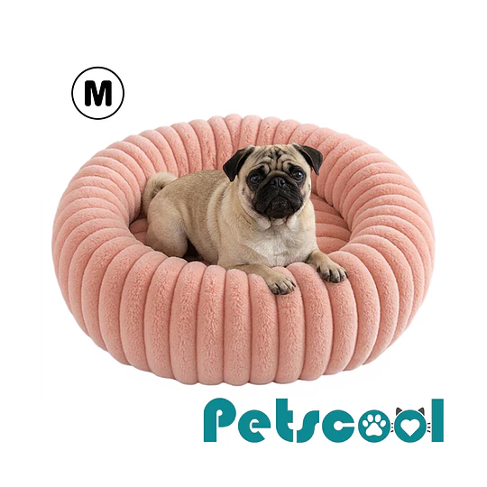 Cama Nido Donut Mascotas M PetsCool Rosa 60 cm Antiansiedad Perro Gato