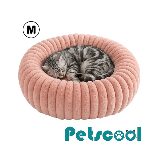 Cama Nido Donut Mascotas M PetsCool Rosa 60 cm Antiansiedad Perro Gato