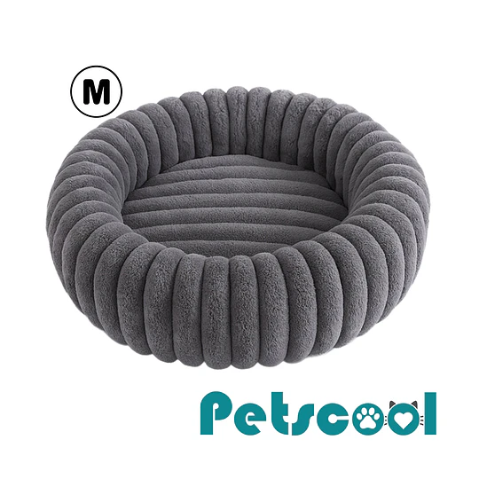 Cama Nido Donut Mascotas M PetsCool Gris 60 cm Antiansiedad Perro Gato