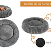 Cama Nido Donut Mascotas M PetsCool Gris 60 cm Antiansiedad Perro Gato