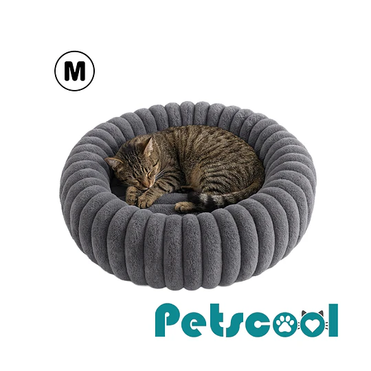Cama Nido Donut Mascotas M PetsCool Gris 60 cm Antiansiedad Perro Gato