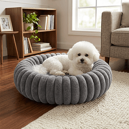  Cama Nido Donut Mascotas S PetsCool Gris 50 cm Antiansiedad Perro Gato