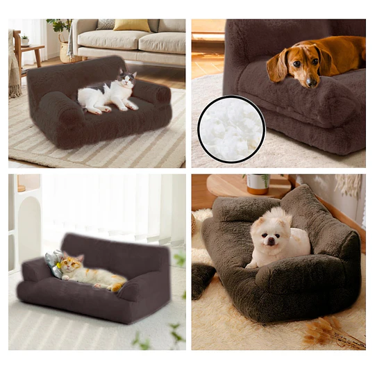 Cama Sofá Antiestrés Perro Gato M Cafe Lavable PetsCool 