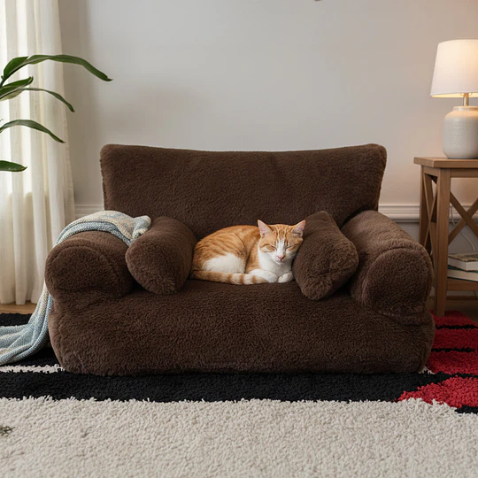 Cama Sofá Antiestrés Perro Gato M Cafe Lavable PetsCool 