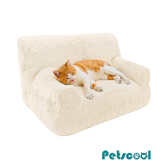 Cama Sofá Antiestrés Perro Gato M Beige Lavable PetsCool 