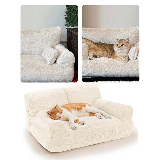 Cama Sofá Antiestrés Perro Gato M Beige Lavable PetsCool 
