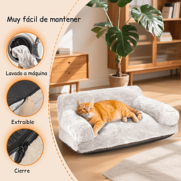 Cama Sofá Antiestrés Perro Gato M Beige Lavable PetsCool 