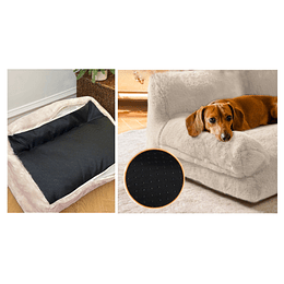 Cama Sofá Antiestrés Perro Gato M Beige Lavable PetsCool 
