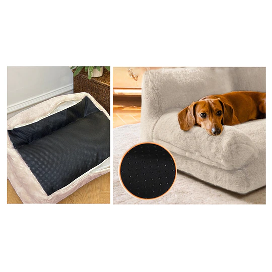 Cama Sofá Antiestrés Perro Gato M Beige Lavable PetsCool 