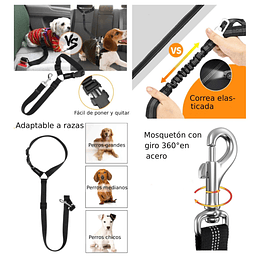 Cinturón de Seguridad Perro Multi Tamaño Petscool Elástico Reflectante 4 en 1