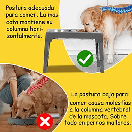 Comedero Elevado Ajustable PetsCool 5 Alturas Plato Anti-voracidad                                                       