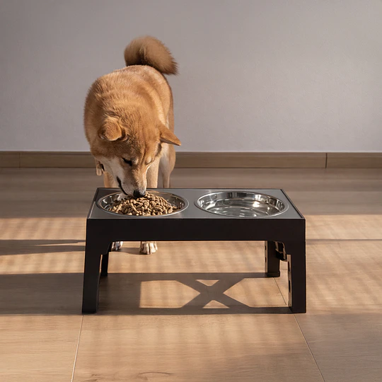 Comedero Elevado Ajustable PetsCool 5 Alturas Plato Anti-voracidad                                                       