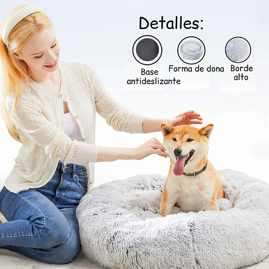 Cama Nido Relajante para Mascotas XL PetsCool Gris 80 cm Antiansiedad
