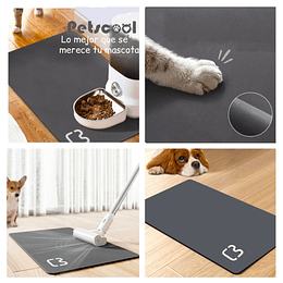 Alfombra Multifunción Impermeable Antideslizante PetsCool Gris- Secado Rápido y Extra Absorbente