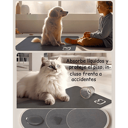 Alfombra Multifunción Impermeable Antideslizante PetsCool Gris- Secado Rápido y Extra Absorbente