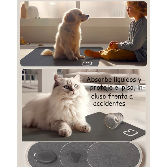 Alfombra Multifunción Impermeable Antideslizante PetsCool Gris- Secado Rápido y Extra Absorbente