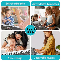 Teclado Electrónico Portátil Kidscool Negro 61 Teclas Principiantes desde 3 años