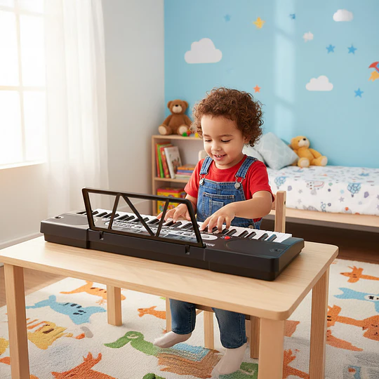 Teclado Electrónico Portátil Kidscool Negro 61 Teclas Principiantes desde 3 años