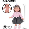 Muñeca De Apego Sofy Kidscool 40cm Suave Rosada Niños 3+ 