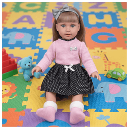 Muñeca De Apego Sofy Kidscool 40cm Suave Rosada Niños 3+ 