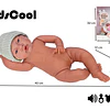 Muñeca Bebé Realista Kidscool 40cm 12 Sonidos de Apego Blanco   
