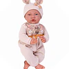 Muñeca Bebé Realista Kidscool 40cm 12 Sonidos de Apego Beige                     