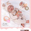 Muñeca Bebé Realista Kidscool 40cm 12 Sonidos de Apego Beige                     
