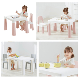 Set Mesa Infantil Kidscool con 2 Sillas y Cajones - Rosado