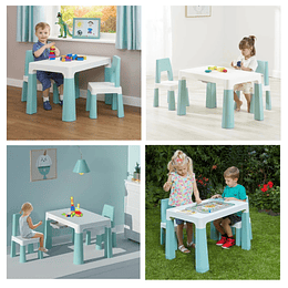 Set Mesa Infantil Kidscool con 2 Sillas y Cajones - Verde
