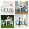 Set Mesa Infantil Kidscool con 2 Sillas y Cajones - Verde