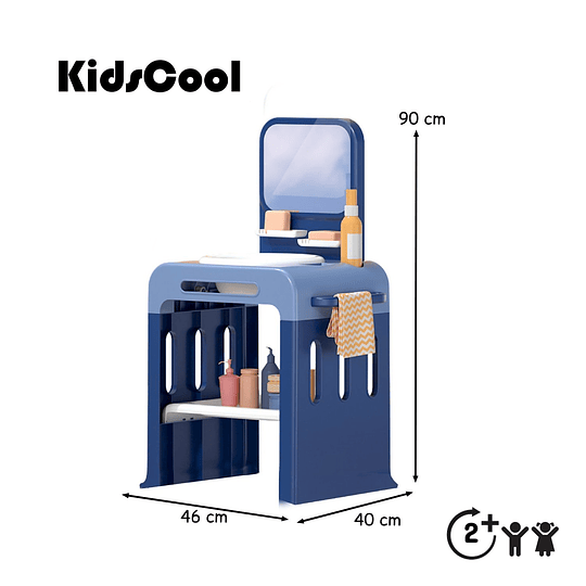 Lavabo Infantil Montessori Kidscool - Estación de Aseo y Autonomía Azul