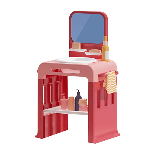 Lavabo Infantil Montessori Kidscool - Estación de Aseo y Autonomía Rosado