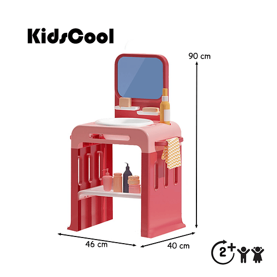 Lavabo Infantil Montessori Kidscool - Estación de Aseo y Autonomía Rosado