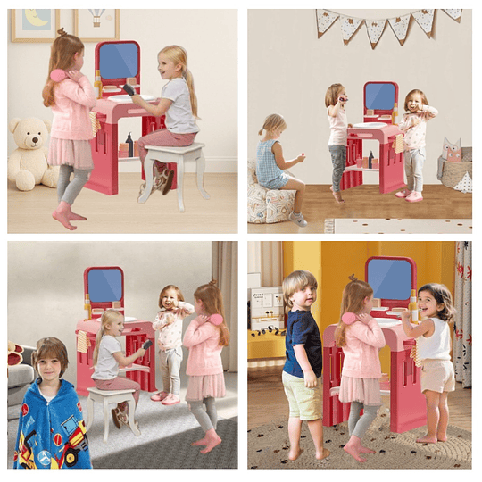 Lavabo Infantil Montessori Kidscool - Estación de Aseo y Autonomía Rosado