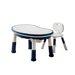 Mesa Escritorio Infantil Kidscool Azul con Silla y Altura Regulable