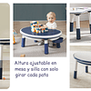 Mesa Escritorio Infantil Kidscool Azul con Silla y Altura Regulable