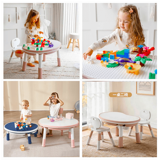 Mesa Escritorio Infantil Kidscool Rosado con Silla y Altura Regulable