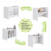 Mini Cuna 4 en 1 Con Colchón Blanco