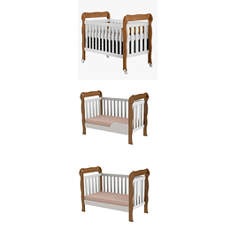 Bombita - Cuna Blanco/Cafe 3 Funciones Lila