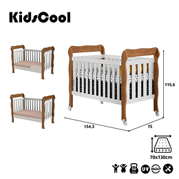 Bombita - Cuna Blanco/Cafe 3 Funciones Lila