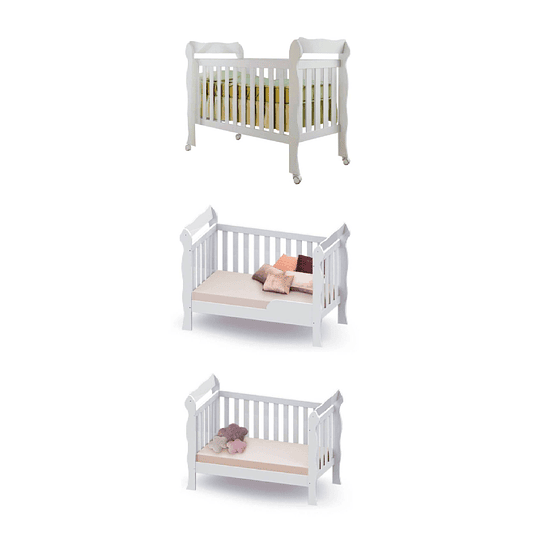 Bombita - Cuna Blanca 3 Funciones Lila