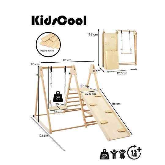 Juego de Escalada Plegable Montessori 4 en 1 Kidscool 