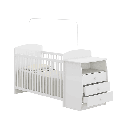 Retiro Express - Cuna con Mudador Bambini Blanco+Colchon Cuna Baby Box 130x60
