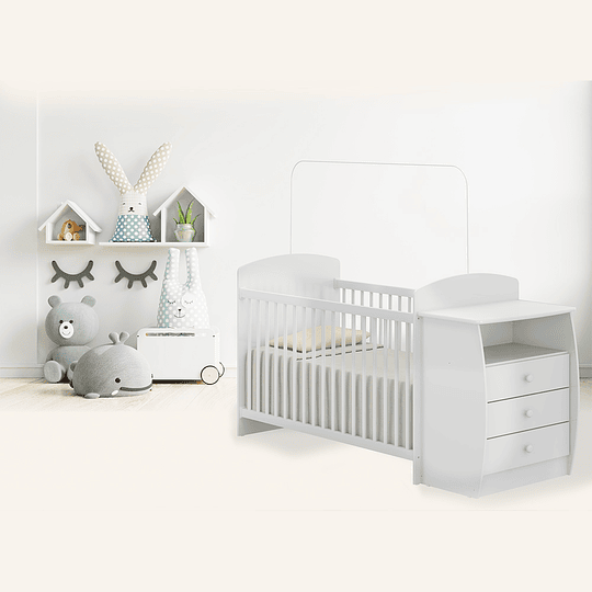 Retiro Express - Cuna con Mudador Bambini Blanco+Colchon Cuna Baby Box 130x60